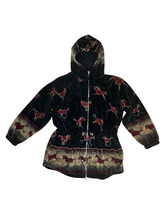 Natural Reflections Jackets & Blazers - Vintage 90’s Natural Reflections Hooded Fleece Jacket, Horse, Large